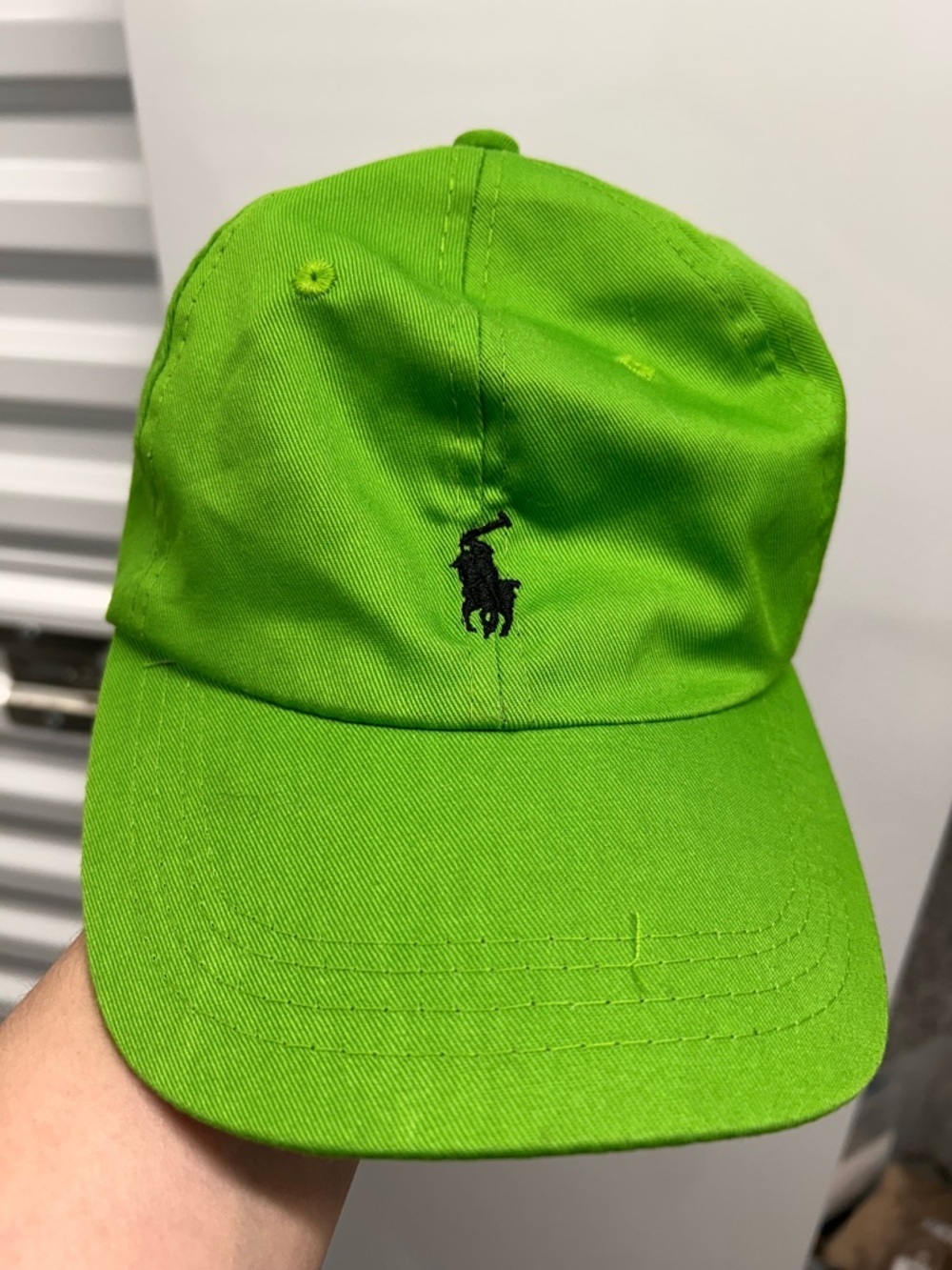 Ralph Lauren Neon Green Polo Cap with Black Pony